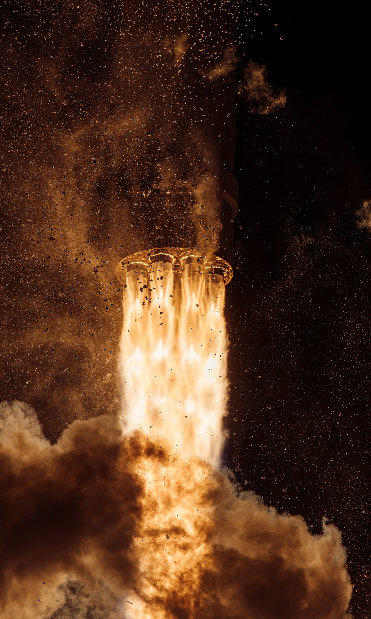 Spectrum rocket engines at liftoff, Andøya, September 2026